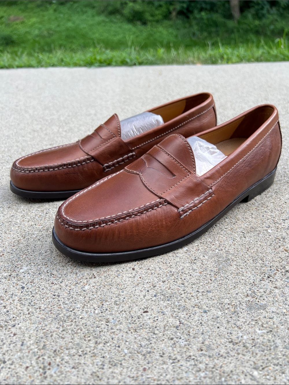 Vintage Cole Haan Hand Sewn Classic Brown Leather Penny Loafer Mens Size 10M